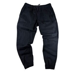 ZARA Black Jogger Pants Elastic Waist Drawstring Men's Size L